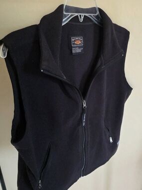 Route 66 Black Fleece Vest with Logo Patch